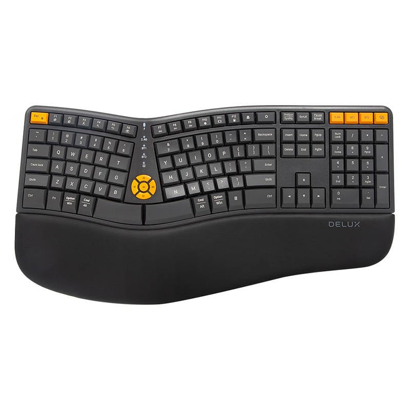 Tastatura ergonomica cu fir Delux GM905DB gri portocaliu