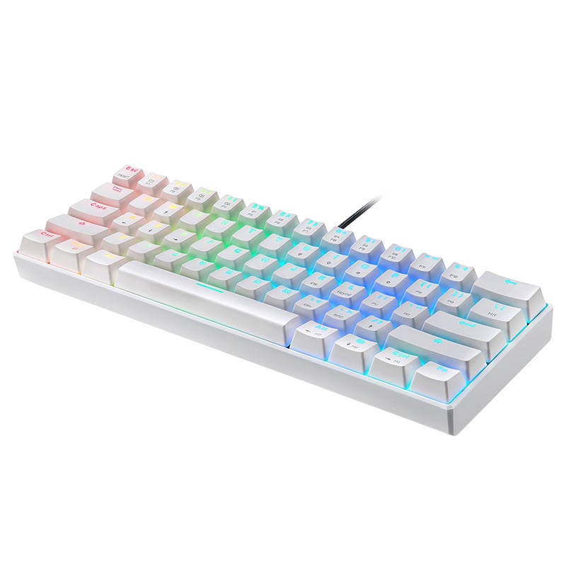 Tastatura mecanica de gaming Motospeed CK61 RGB (alb)