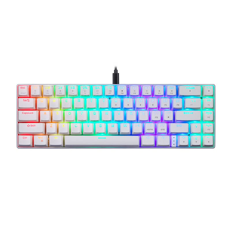 Tastatura mecanica de gaming Motospeed CK67 RGB (alb)