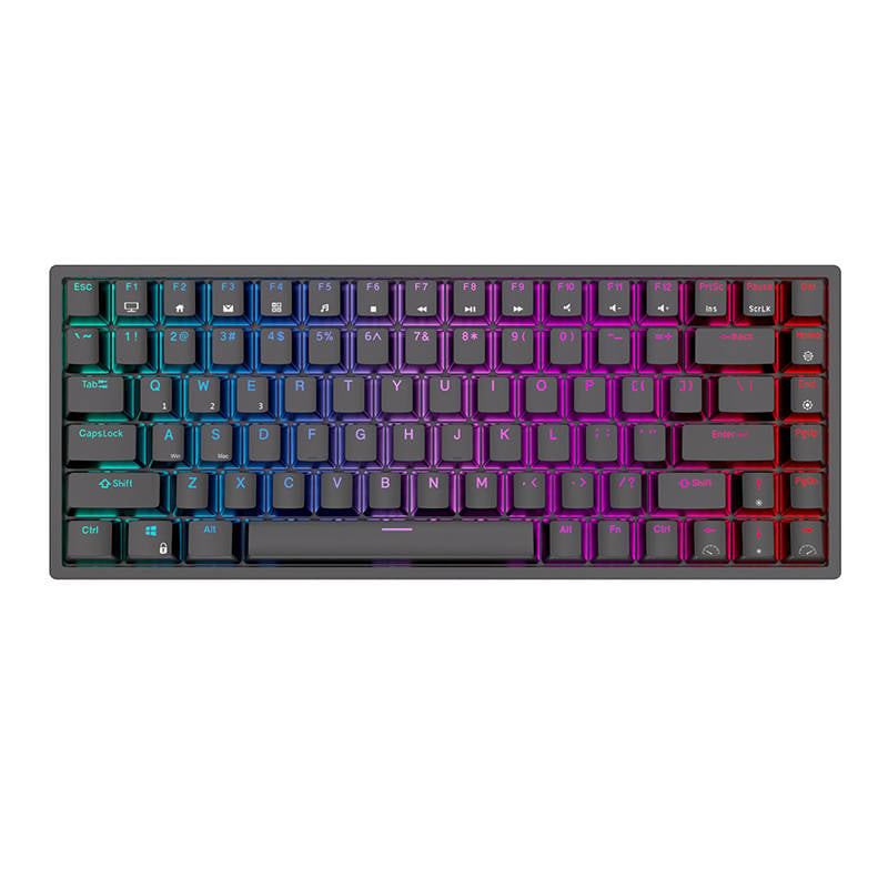 Tastatura mecanica fara fir Royal Kludge RK84 RGB, comutator rosu (negru)