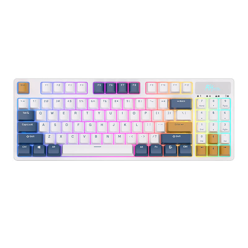 Tastatura mecanica fara fir Royal Kludge RK89 RGB, comutator Lemon (alb)