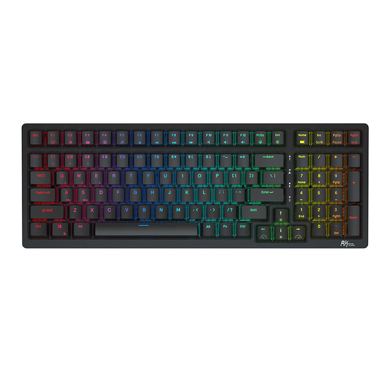 Tastatura mecanica fara fir Royal Kludge RK98 RGB, comutator maro (negru)