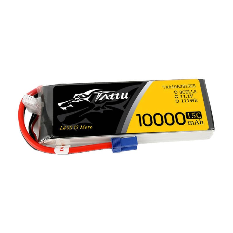 Tattu 11.1V 15C 3S 10000mAh Lipo Battery Pack cu mufa EC5