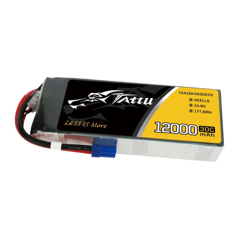 Tattu 12000mAh 14.8V 30C 4S1P Lipo Battery Pack cu EC5