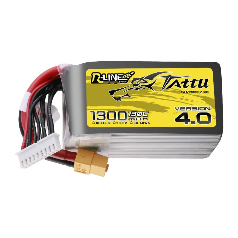 Tattu R-Line Version 4.0 1300mAh 29.6V 130C 8S1P Lipo Battery Pack cu XT60 Plug