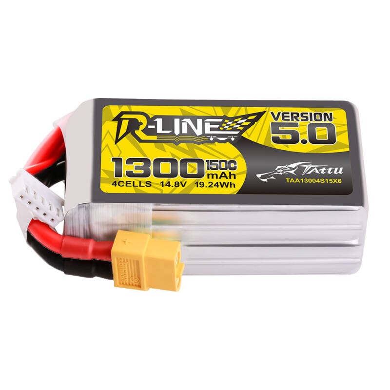 Tattu R-Line Version 5.0 1300mAh 14.8V 150C 4S1P Lipo Battery Pack cu XT60 Plug