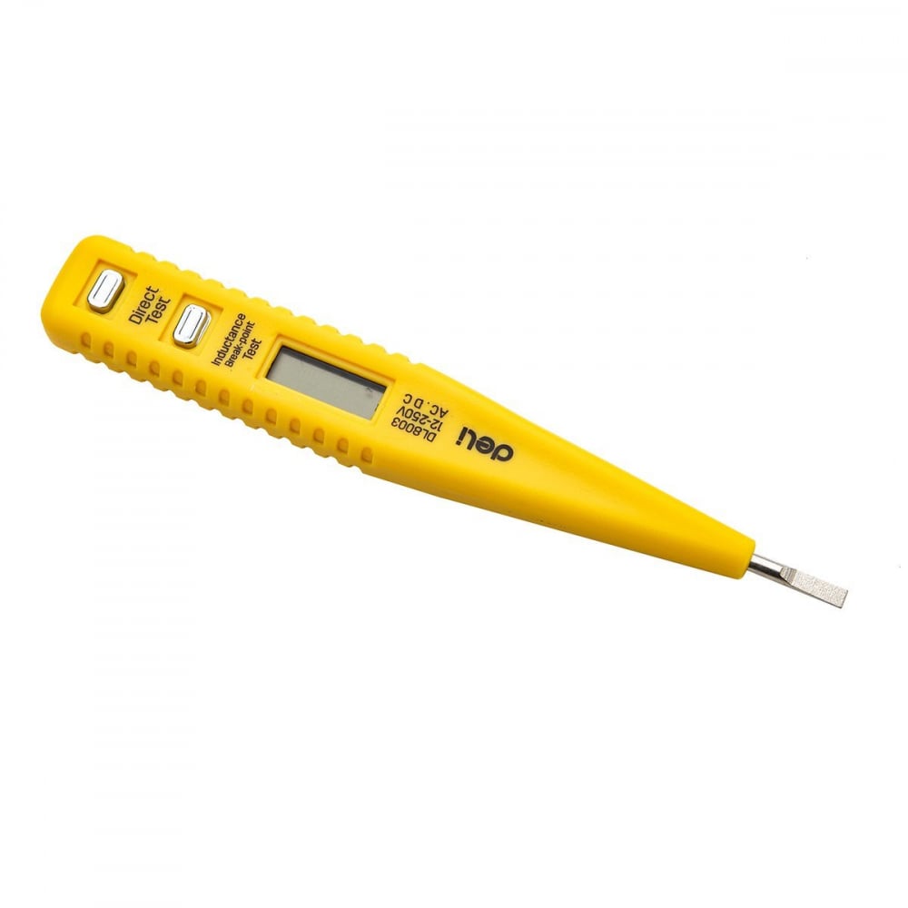 Tester de tensiune 12-250V Deli Tools EDL8003 (galben)