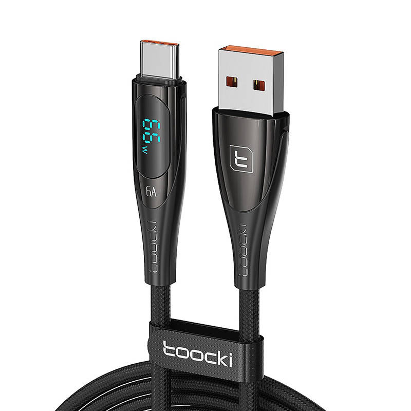 Toocki Cablu de incarcare USB A-C 1m 66W (negru)