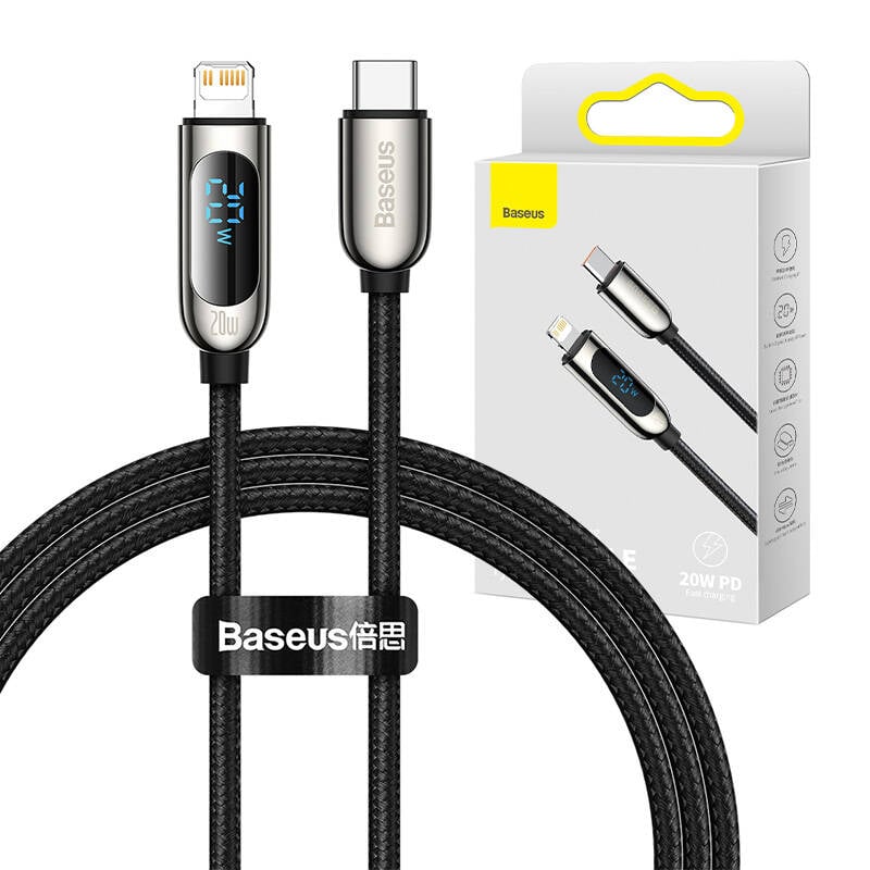 USB-C cable for Lightning Baseus Display, PD, 20W, 1m (black)