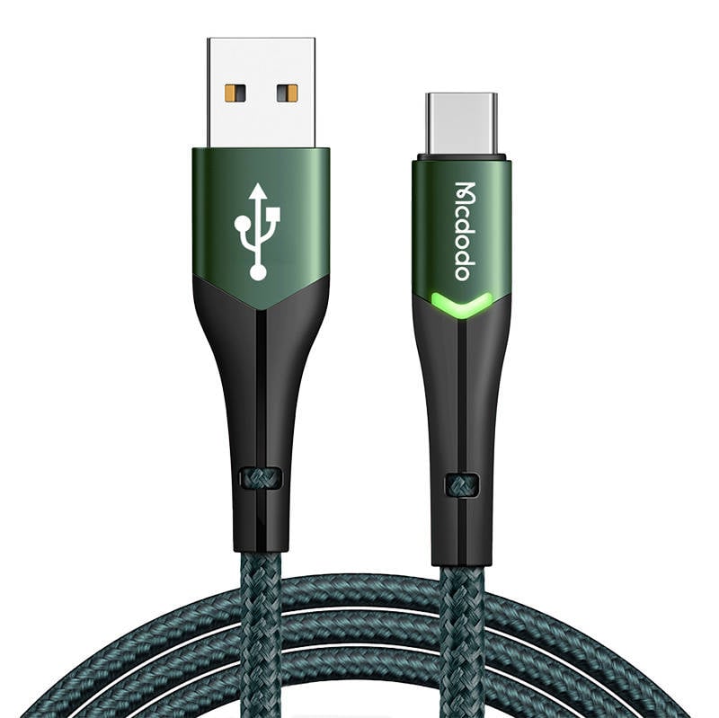 USB la USB-C Mcdodo Magnificence CA-7961 LED cablu, 1m (verde)