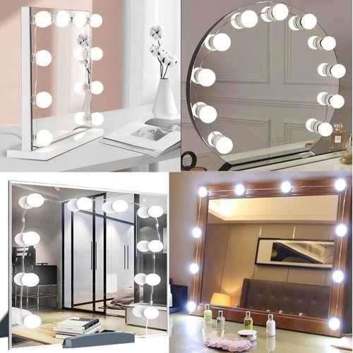 Becuri LED pentru oglinda, masa de toaleta, machiaj, cu panou control, 30 moduri iluminare, USB, set 10 buc, Malatec [2]
