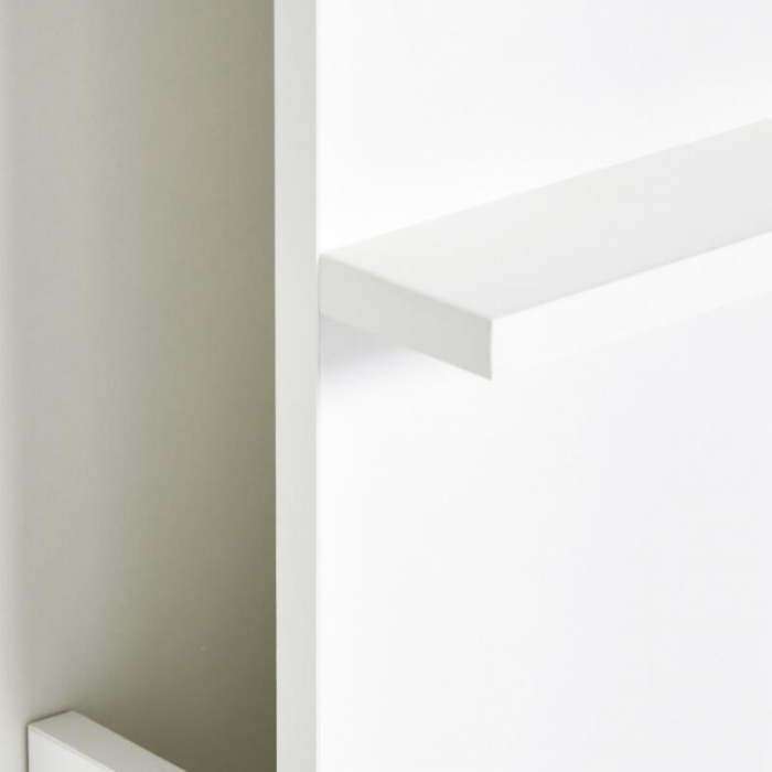 Birou de perete, suspendat, pliabil, MDF, cu raft, alb, max 40 kg, 60x21.5x50 cm [4]