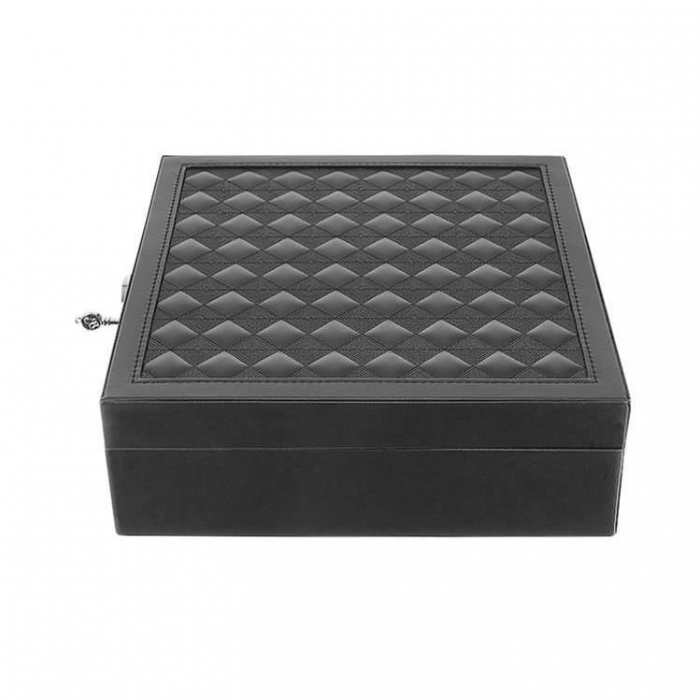 Cutie pentru bijuterii, cu oglinda, negru, 25.5x25.5x9 cm [5]