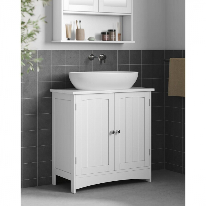 Dulap baie, Artool, placa MDF, 2 rafturi interioare, 2 usi, alb, 60x30x60 cm [7]