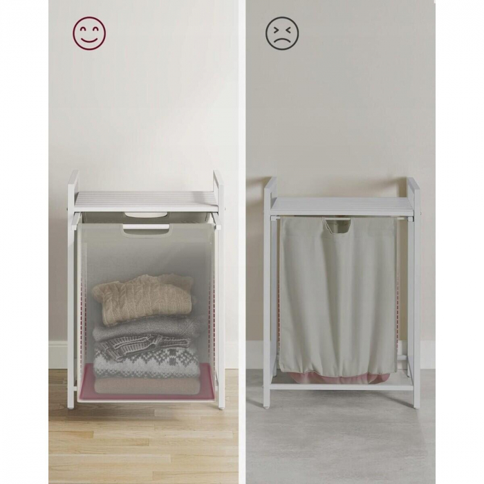 Dulap baie, Artool, placa raft MDF, cadru otel, cu compartiment rufe, alb, 50x33x72 cm [4]