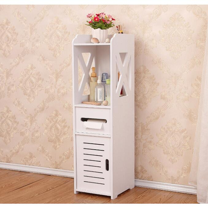 Dulap baie, Mufart, 2 rafturi, 1 sertar, 1 usa, alb, 25x21.5x80 cm [2]