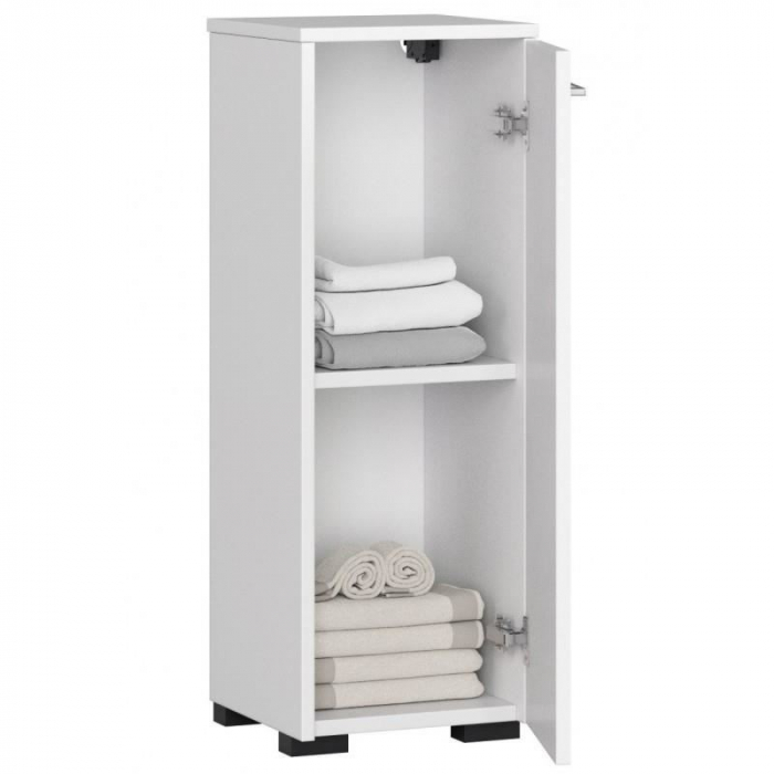 Dulap baie, placa laminata, 2 rafturi, alb, 30x30x82 cm  [3]
