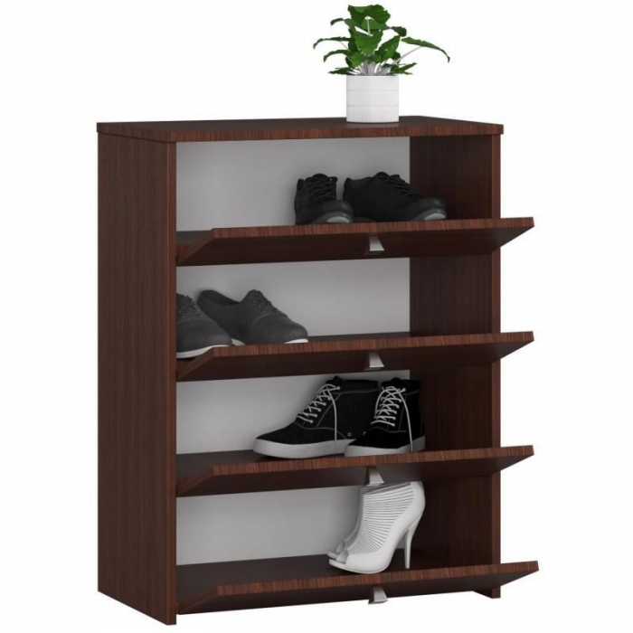Dulap depozitat incaltaminte, pantofar, placa laminata, 4 sertare, wenge, 60x33x80 cm [3]