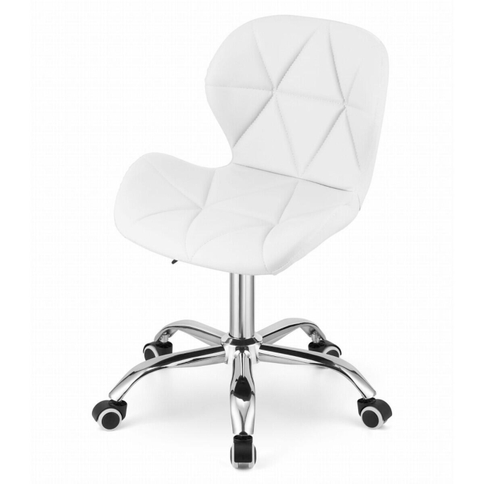 Masa de toaleta/machiaj, Antonia, sertare lucioase + scaun Avola, alb, cu oglinda si LED-uri, 155x42x135 cm [5]