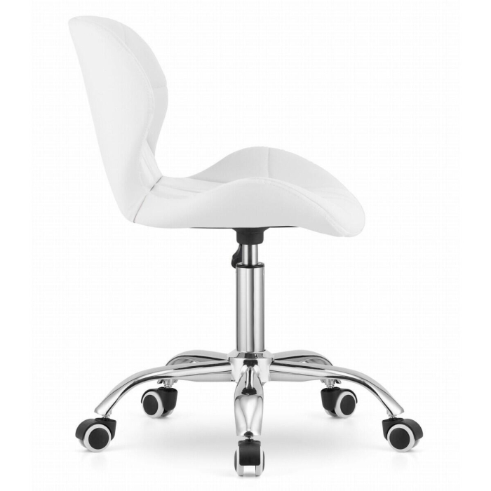 Masa de toaleta/machiaj, Antonia, sertare lucioase + scaun Avola, alb, cu oglinda si LED-uri, 155x42x135 cm [4]