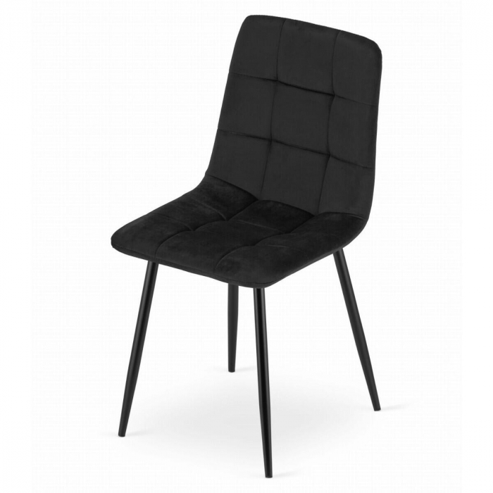 Masa pentru sufragerie/living + 4 scaune Kara, Artool, lemn, alb si negru, 120x80x75 cm [6]