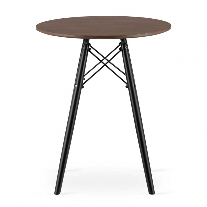 Masa stil scandinav, Artool, rotund, MDF si lemn, maro rustic, 60x73 cm [10]
