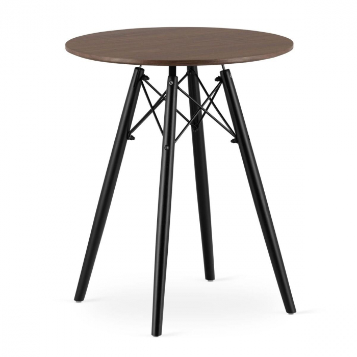 Masa stil scandinav, Artool, rotund, MDF si lemn, maro rustic, 60x73 cm [9]