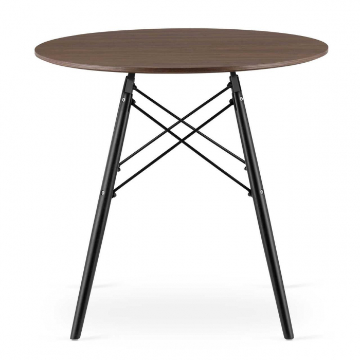 Masa stil scandinav, Artool, rotund, MDF si lemn, maro rustic, 80x75 cm [3]