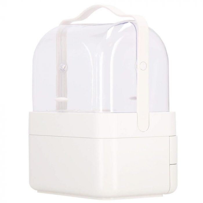Organizator cosmetice, plastic, 3 niveluri, 3 sertare, alb, 29.8x20.4x39.5 cm, Springos [12]