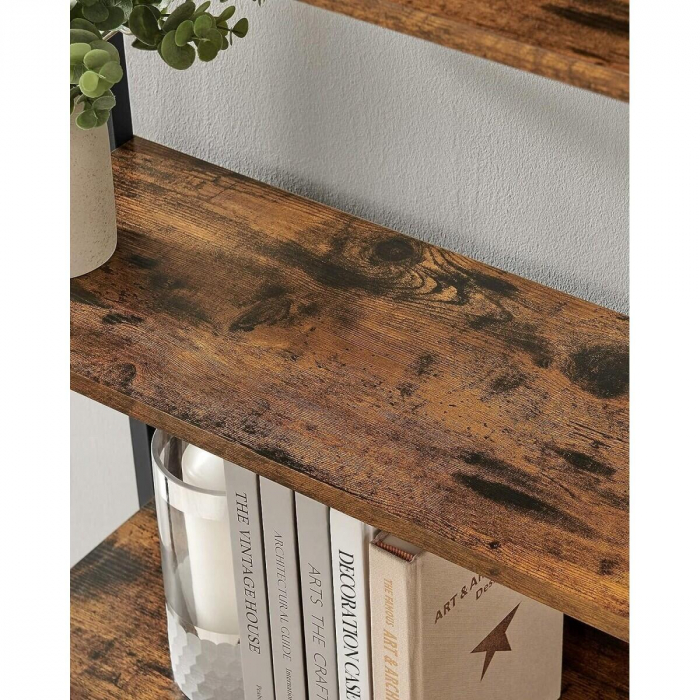 Raft depozitare, Artool, pal, otel, 6 polite, maro rustic si negru, max 23 kg, 60x24x186 cm [5]