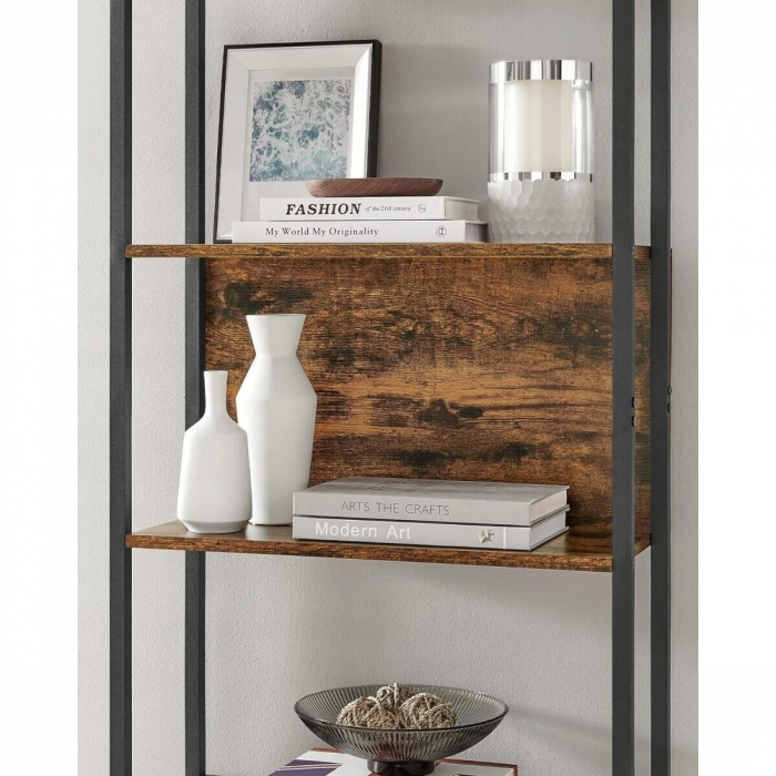 Raft depozitare, Artool, pal, otel, 6 polite, maro rustic si negru, max 23 kg, 60x24x186 cm [6]