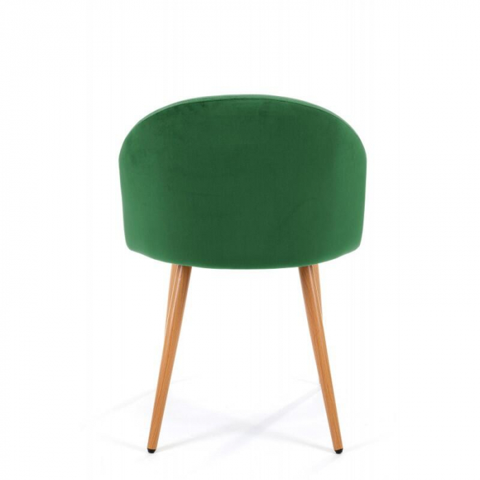 Scaun bucatarie/living, Akord, Maiden, catifea, otel, verde si natur, 54x54x76 cm [3]