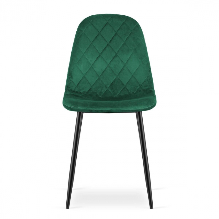 Scaun bucatarie/living, Artool, Asti, catifea, metal, verde si negru, 44.5x50.5x87.5 cm [6]