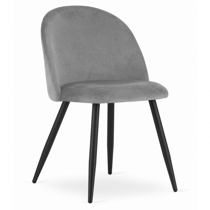 Scaun bucatarie/living, Artool, Bello, catifea, metal, argintiu, 46x42.5x76.5 cm [1]