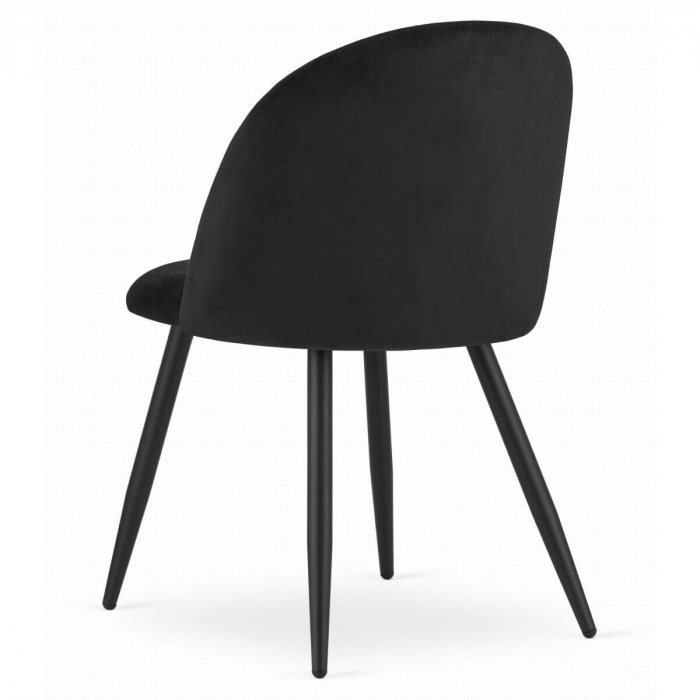 Scaun bucatarie/living, Artool, Bello, catifea, metal, negru, 46x42.5x76.5 cm [3]
