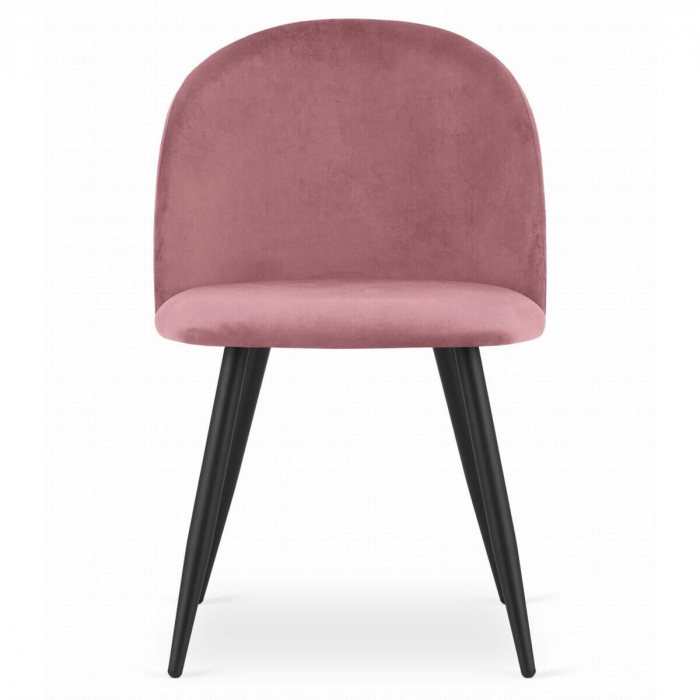 Scaun bucatarie/living, Artool, Bello, catifea, metal, roz, 46x42.5x76.5 cm [4]