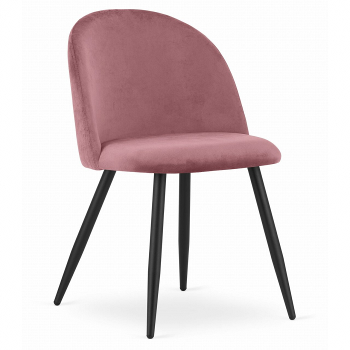 Scaun bucatarie/living, Artool, Bello, catifea, metal, roz, 46x42.5x76.5 cm [1]