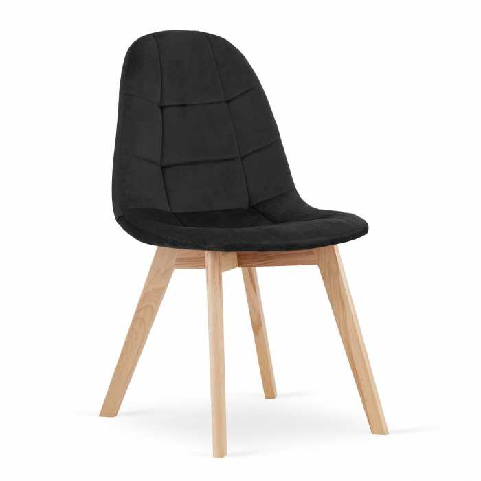 Scaun bucatarie/living, Artool, Bora, catifea, lemn, negru, 44.5x54x81.5 cm [1]
