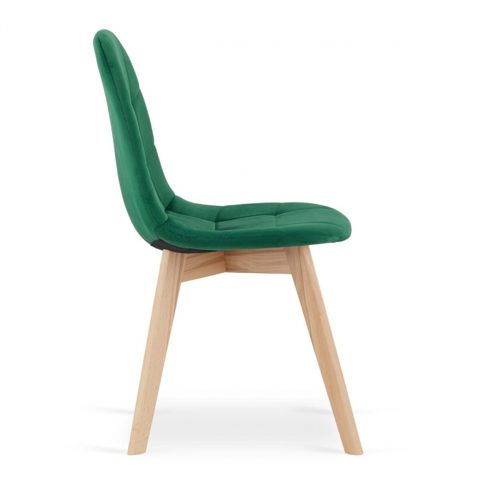 Scaun bucatarie/living, Artool, Bora, catifea, lemn, verde, 44.5x54x81.5 cm [3]