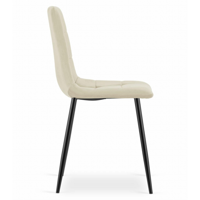 Scaun bucatarie/living, Artool, Kara, catifea, metal, bej si negru, 45x50.5x87 cm [4]