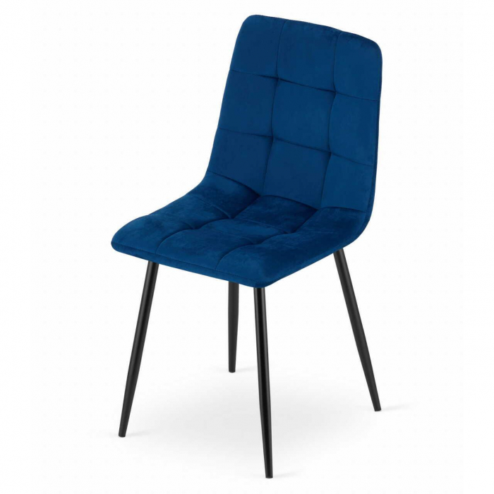 Scaun bucatarie/living, Artool, Kara, catifea, metal, bleumarin si negru, 44.5x50.5x87 cm [10]