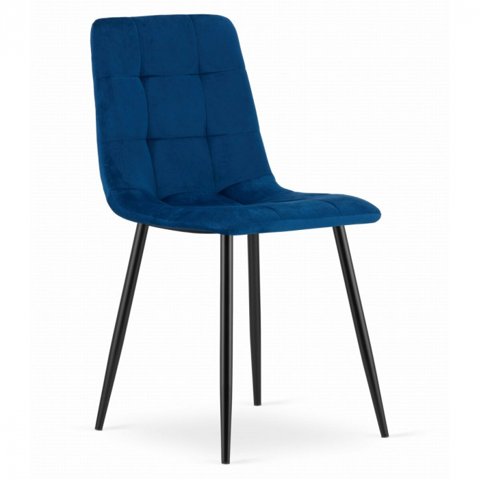 Scaun bucatarie/living, Artool, Kara, catifea, metal, bleumarin si negru, 44.5x50.5x87 cm [1]