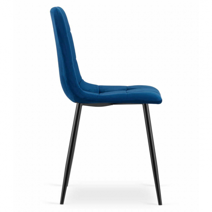 Scaun bucatarie/living, Artool, Kara, catifea, metal, bleumarin si negru, 44.5x50.5x87 cm [11]
