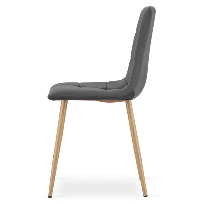 Scaun bucatarie/living, Artool, Kara, catifea, metal, gri si natur, 44.5x50.5x87 cm [3]