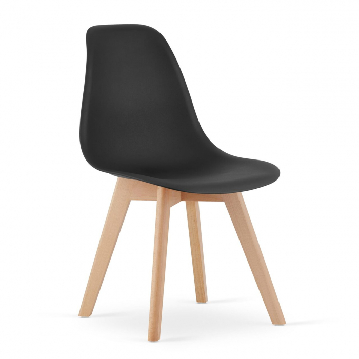 Scaun bucatarie/living, Artool, Kito, PP, lemn, negru si natur, 46x54.5x80 cm [1]