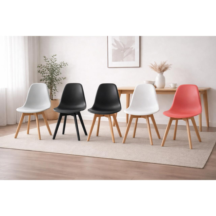 Scaun bucatarie/living, Artool, Kito, PP vermilion, picioare lemn natur, 46x54.5x80 cm [9]