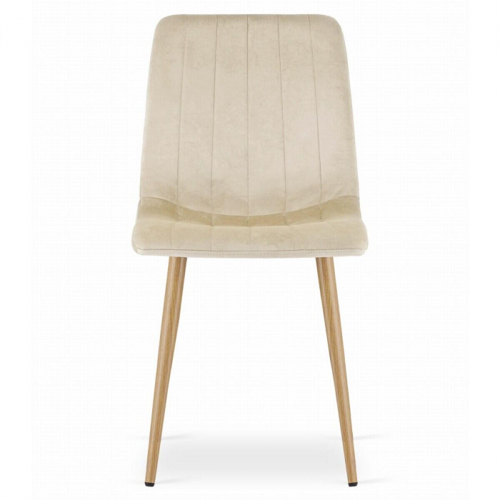 Scaun bucatarie/living, Artool, Lava, catifea, metal, bej deschis, 45x55x86 cm [7]