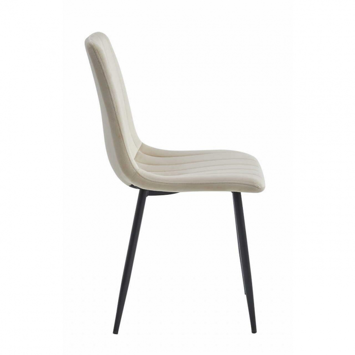 Scaun bucatarie/living, Artool, Lava, catifea, metal, bej si negru, 43x51x90 cm [4]