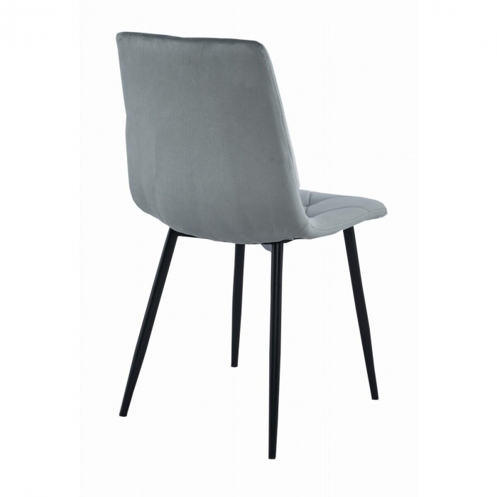 Scaun bucatarie/living, Artool, Libra, catifea, metal, gri si negru, 44x40x88.5 cm [2]