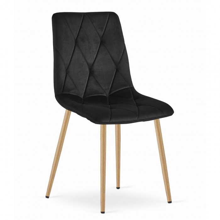 Scaun bucatarie/living, Artool, Libra, catifea, metal, negru, 45x54x86.5 cm [1]